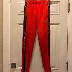 Adidas Kids Red Joggers with Black Trim